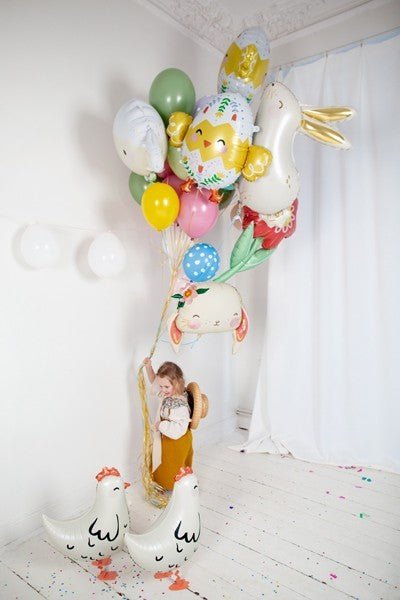 Фолиев Балон, Сладка Кокошка, Бяла, 48х60см - Party Design