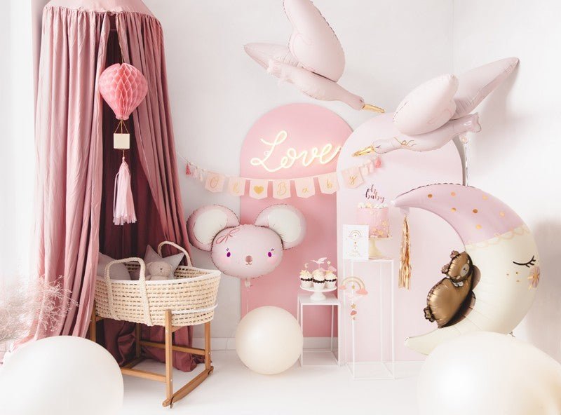 Фолиев Балон Мишле, Светло Розов, 96х64 см - Party Design