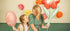 Фолиев Балон Червено Цвете, 53x96 см - Party Design