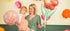 Фолиев Балон Червено Цвете, 53x96 см - Party Design