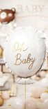 Фолиев Балон "Oh Baby" в Кремаво и Златно, 53x69 см - Party Design