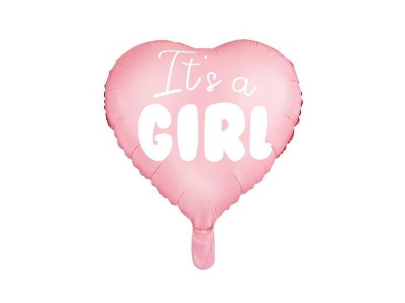 Фолиев Балон Сърце с Надпис "It's a Girl"