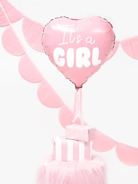 Фолиев Балон Сърце с Надпис "It's a Girl"