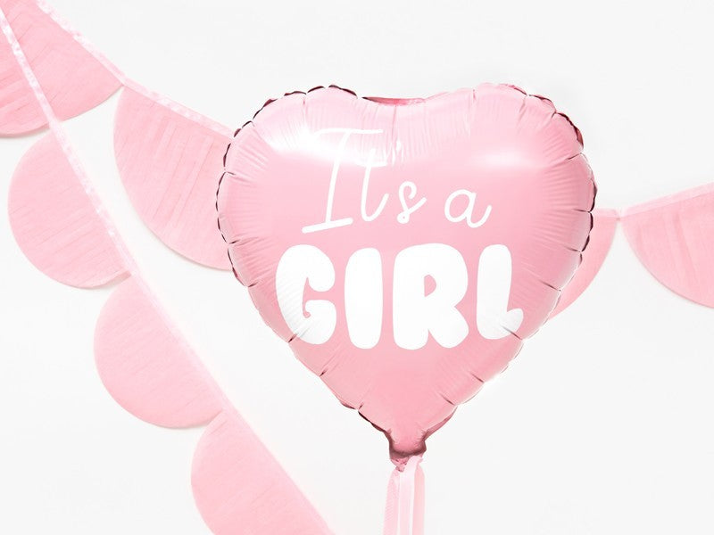 Фолиев Балон Сърце с Надпис "It's a Girl"