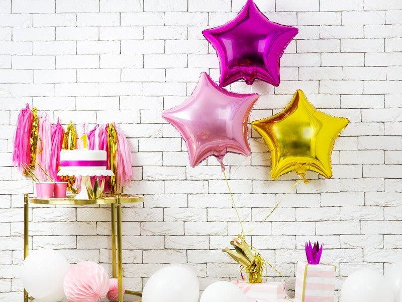 Фолиев Балон Звезда в Светло Розово, 48см - Party Design