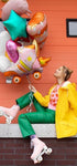 Фолиев Балон Звезда в Зелено, 48см - Party Design