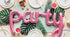 Фолиев Надпис "Party" в Розово, 80х40см - Party Design