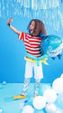 Фолиев Балон Акула в Синьо и Бяло, 102x62 см - Party Design