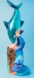 Фолиев Балон Акула в Синьо и Бяло, 102x62 см - Party Design