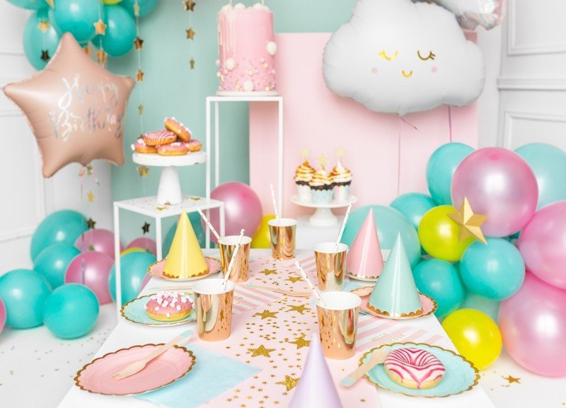 Фолиев Балон "Happy Birthday", 40 см, Светло Розов - Party Design