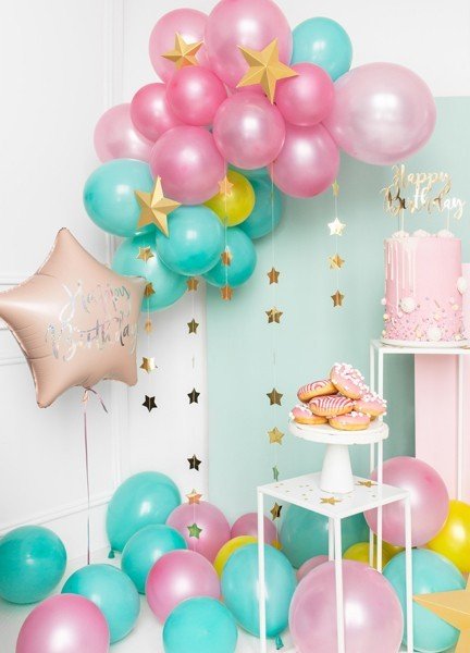 Фолиев Балон "Happy Birthday", 40 см, Светло Розов - Party Design
