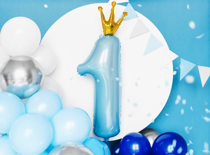 Гирлянд от Балони - Синьо Сребърно и Бяло, 200 см - Party Design