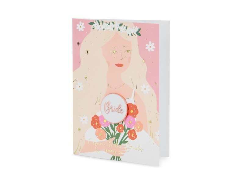 Картичка с Брошка "Bride" 10,5х15 см - Party Design