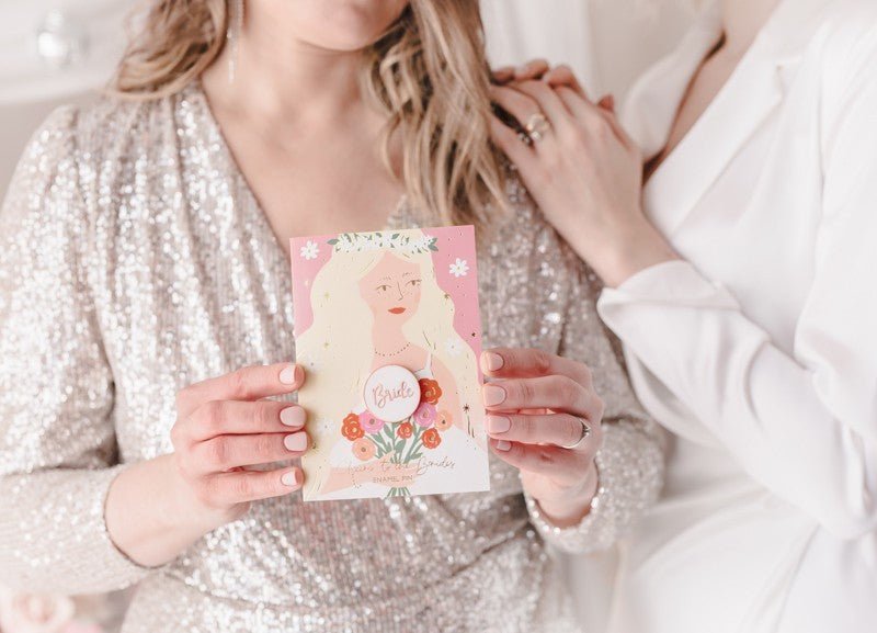 Картичка с Брошка "Bride" 10,5х15 см - Party Design