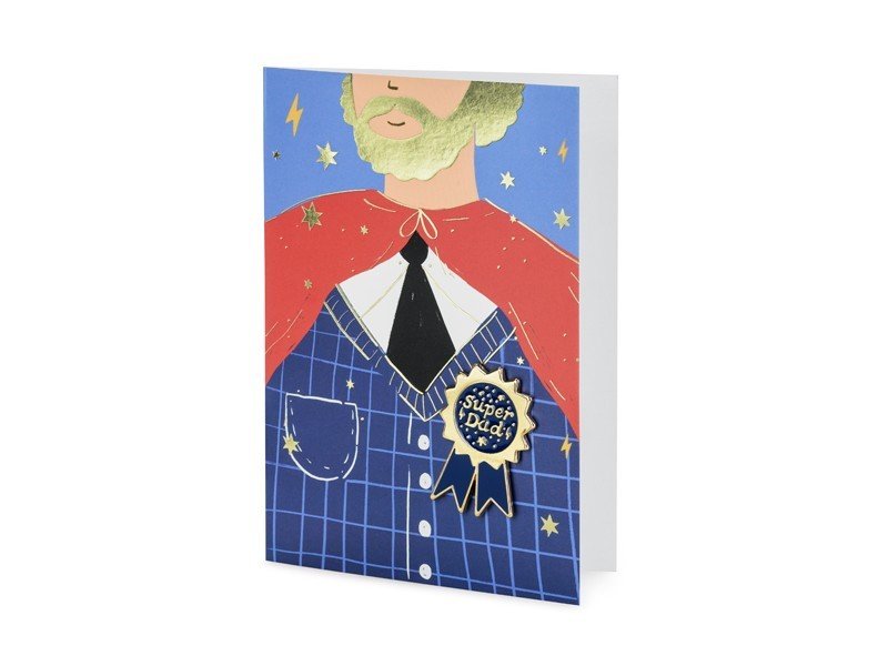 Картичка за Татко с Медал "Super Dad" , 11х15.5см - Party Design