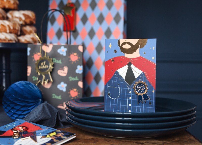 Картичка за Татко с Медал "Super Dad" , 11х15.5см - Party Design