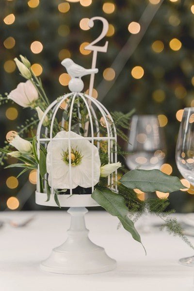 Декоративна Клетка За Птици, Бяла, 27,5см - Party Design