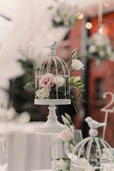 Декоративна Клетка За Птици, Бяла, 27,5см - Party Design