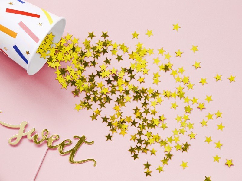 Конфети Златни Звездички, 10мм, 30гр - Party Design