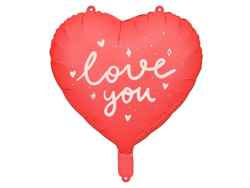 Фолиев Балон, Сърце с Надпис ''Love You'', 45см - Party Design
