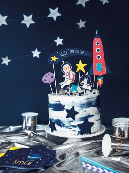 Топери за Кексчета - Космическо Парти, 9.5 - 24.5см - (1 пакет / 7 бр.) - Party Design