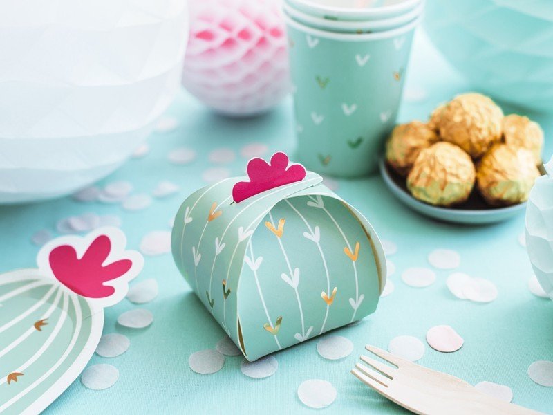 Подаръчни Кутии - Кактус, 6х6х6см - (1 пакет / 6 бр.) - Party Design