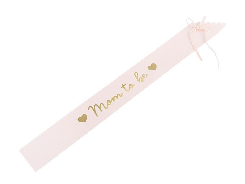 Лента "Mom to Be", Бледо Розова, 75 см - Party Design