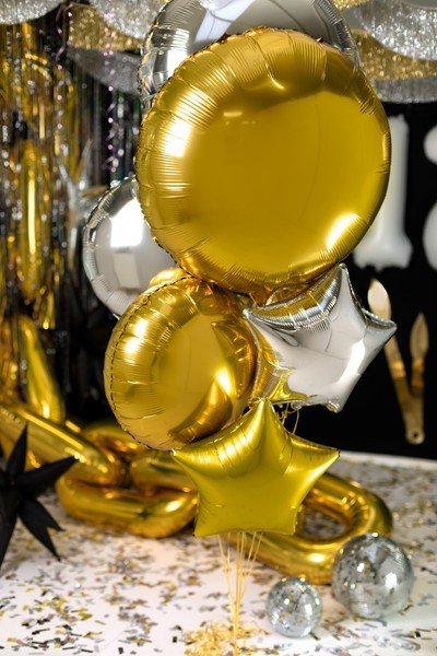 Фолиев Балон, Сфера, Злато, 80см - Party Design