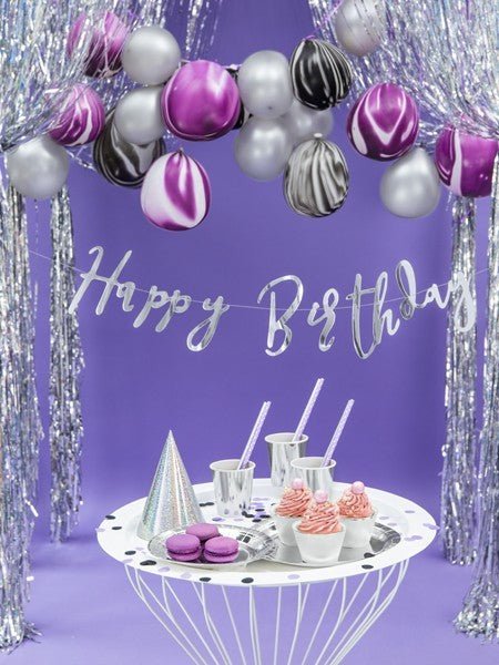 Кръгли Парти Чинии - Сребристи - Party Design