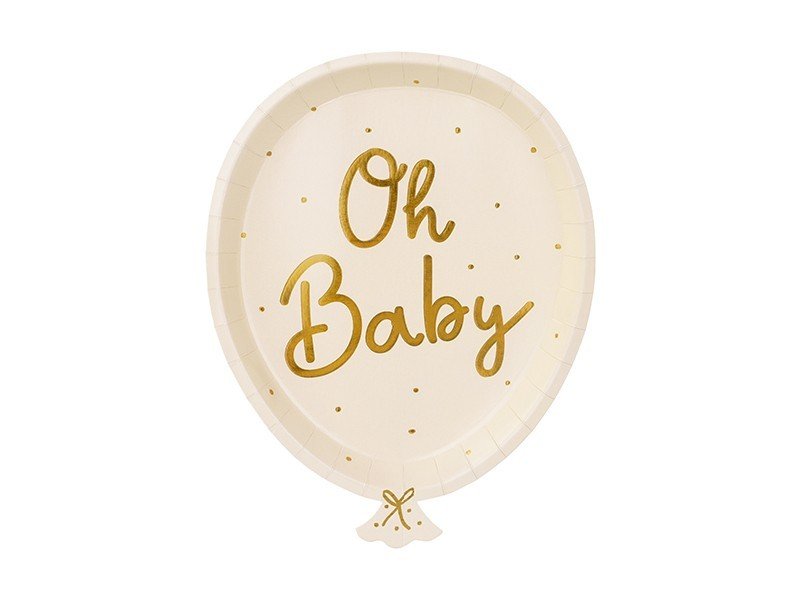 Парти Чинии "Oh baby", 17.5х22 см - (1 пакет / 6 бр.) - Party Design