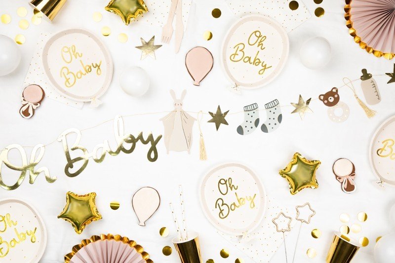 Парти Чинии "Oh baby", 17.5х22 см - (1 пакет / 6 бр.) - Party Design