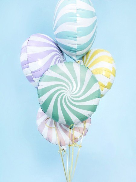 Фолиев Балон Близалка, Мента, 35см - Party Design