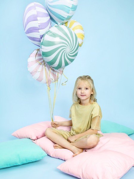 Фолиев Балон Близалка, Мента, 35см - Party Design