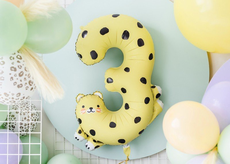 Фолиев Балон Номер 3 - Гепард, 68х98 см - Party Design