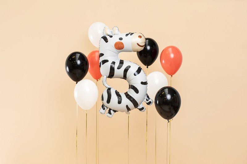 Фолиев Балон Номер 5 - Зебра, 68х98 см - Party Design
