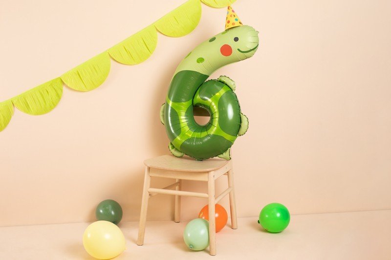 Фолиев Балон Номер 6 - Костенурка, 75х96 см - Party Design