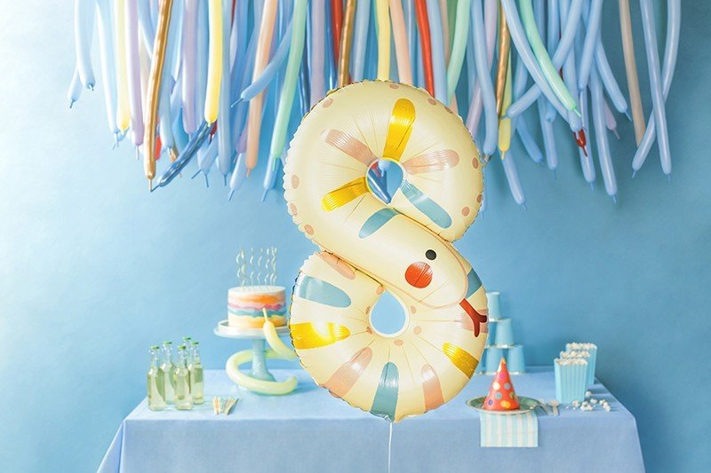 Фолиев Балон Номер 8 - Змия, 55х88 см - Party Design