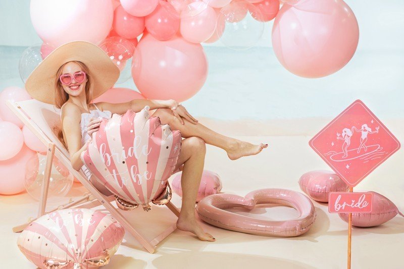 Фолиев Балон Сърце, 45 см, Светло Розово - Party Design
