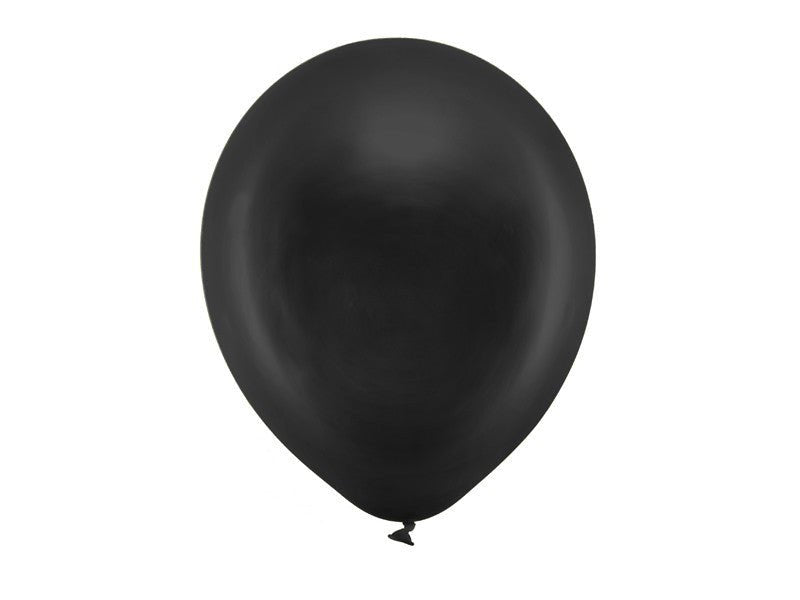 Латексови Балони Металик, Черно 30см - Party Design