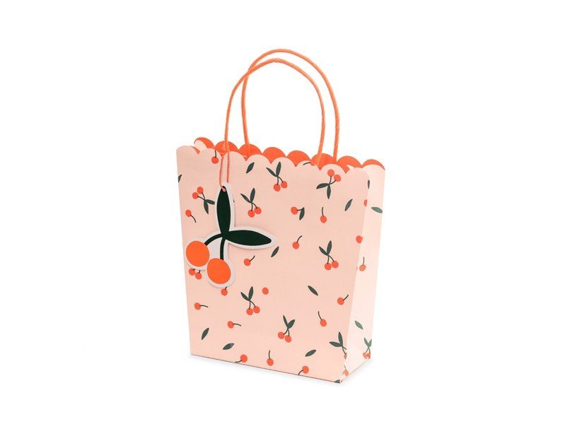 Подаръчна Торбичка на Черешки, 22x23x8см - (1 пакет / 1 бр.) - Party Design
