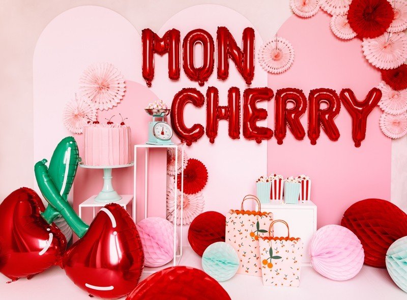 Подаръчна Торбичка на Черешки, 22x23x8см - (1 пакет / 1 бр.) - Party Design