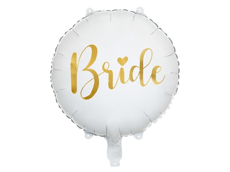 Фолиев Балон ''Bride'', Бял , 45см - Party Design