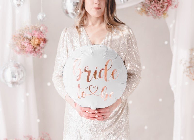 Фолиев Балон ''Bride to be'', Бял , 45см - Party Design