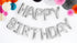 Фолиев Надпис "Happy Birthday'', Сребро, 340х35см - Party Design