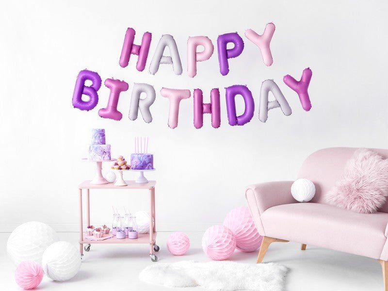 Фолиев Надпис "Happy Birthday", Разноцветен, 340х35см - Party Design