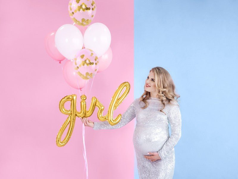Фолиев Балон Надпис ''Girl'', Злато, 77x70см - Party Design