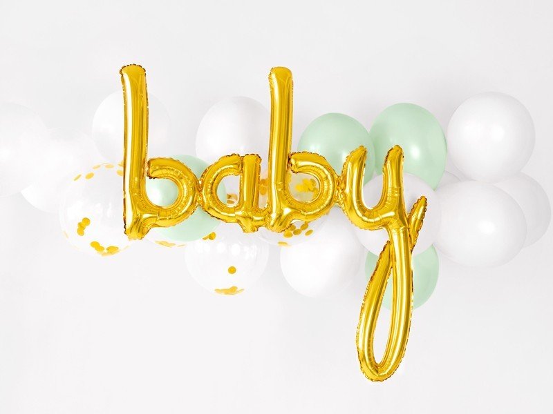 Фолиев Балон Надпис ''Baby'', Злато, 73.5x75.5см - Party Design
