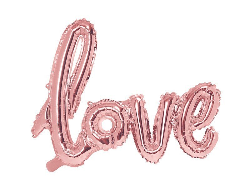 Фолиев Балон, Надпис, Love, Розово Злато 73х59см - Party Design