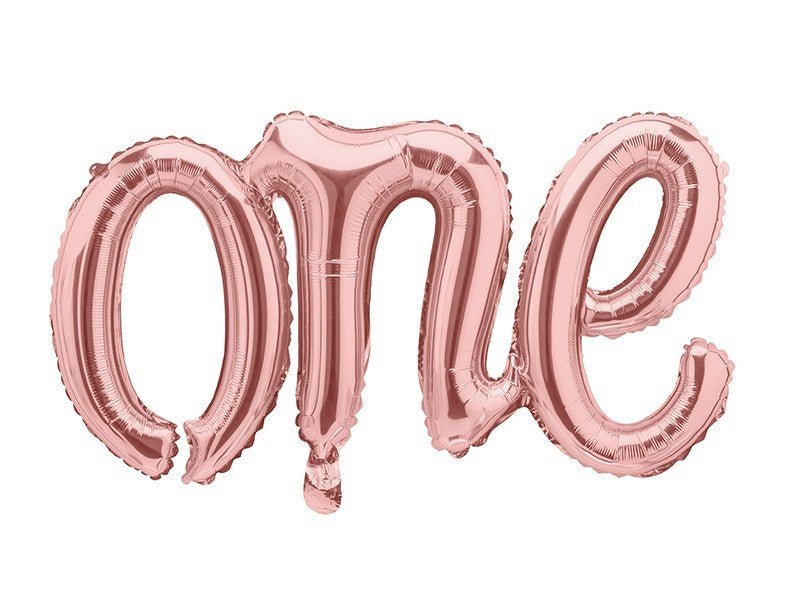 Фолиев Надпис "One", Розово Злато, 66х37 - Party Design