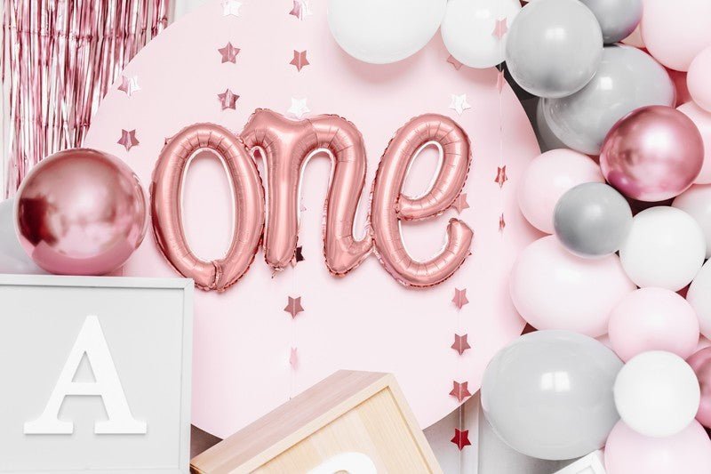 Фолиев Надпис "One", Розово Злато, 66х37 - Party Design